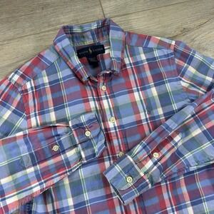 Ralph Lauren Medium (10-12) Pastel Plaid Long Sleeve Button Down 100% Cotton